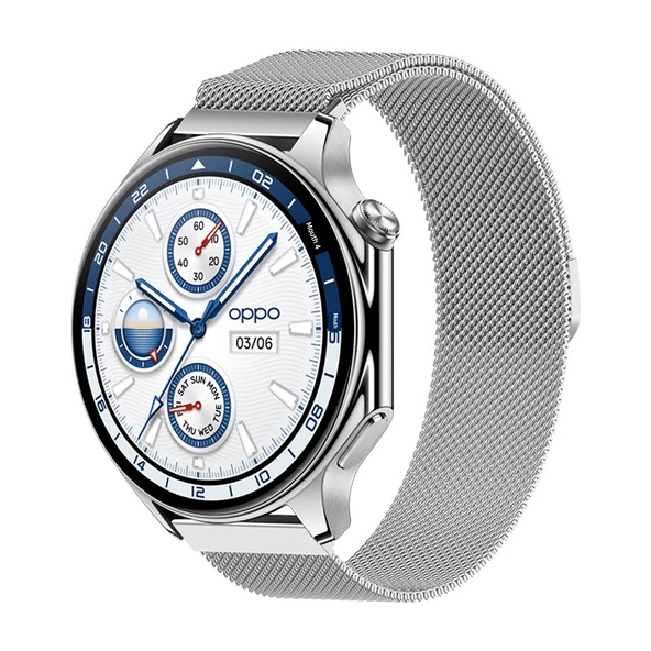 OnePlus Watch 2R için Milanese Manyetik Kordon - Gümüş
