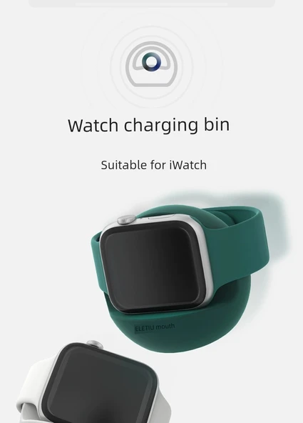 Apple Watch Şarj Standı - Retro Beyaz - Silikon - 7
