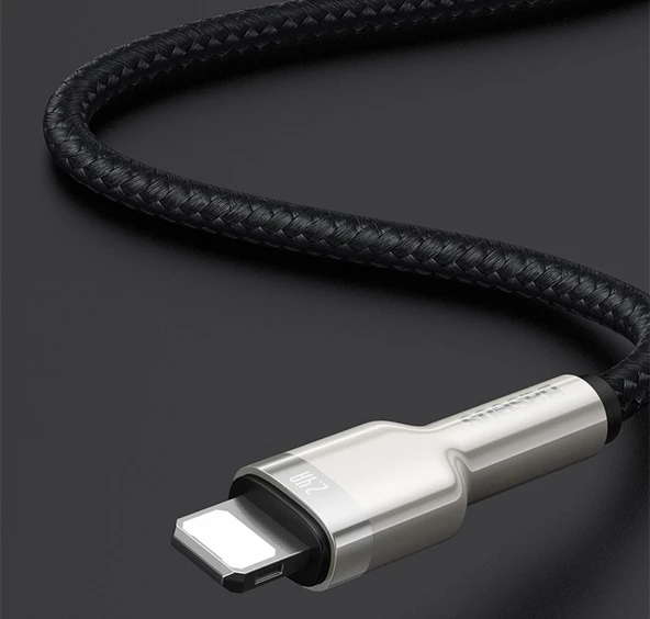 Mini Telefon Data Kablosu 25cm - USB - Type-C Siyah 66W Süper Hızlı Şarj Metal Örgülü - 1 Alana 1 Bedava - 9