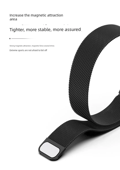 OPPO Watch 4Pro için Milanese Manyetik Kordon - Titanyum Gri - 11