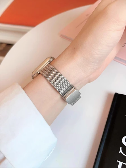 Xiaomi Bileklik 7 Pro Siyah Metal Mıknatıslı Akıllı Saat Kordonu - 10