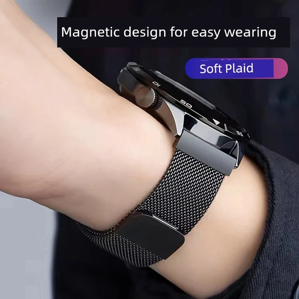 OPPO Watch 4Pro için Milanese Manyetik Kordon - Titanyum Gri - 3