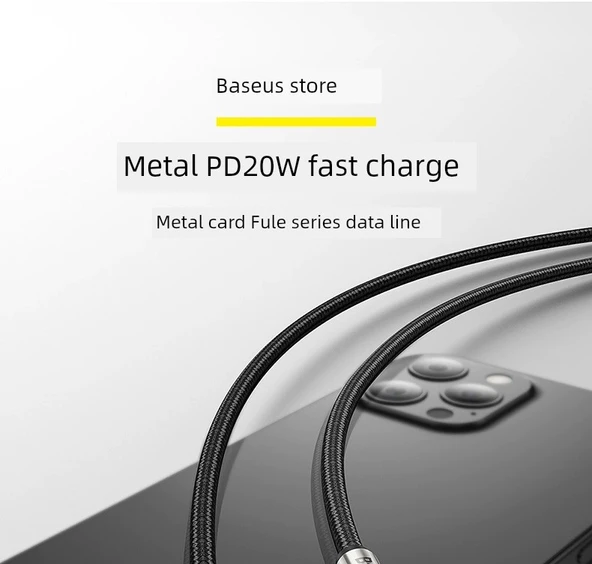 Mini Telefon Data Kablosu 25cm - USB - Type-C Siyah 66W Süper Hızlı Şarj Metal Örgülü - 1 Alana 1 Bedava - 6