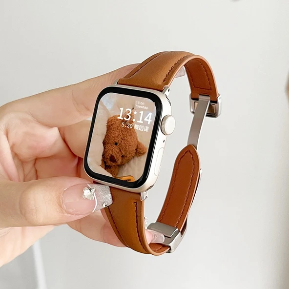Redmi Watch 5 Mocha Kahverengi Deri Manyetik Tokalı Kordon