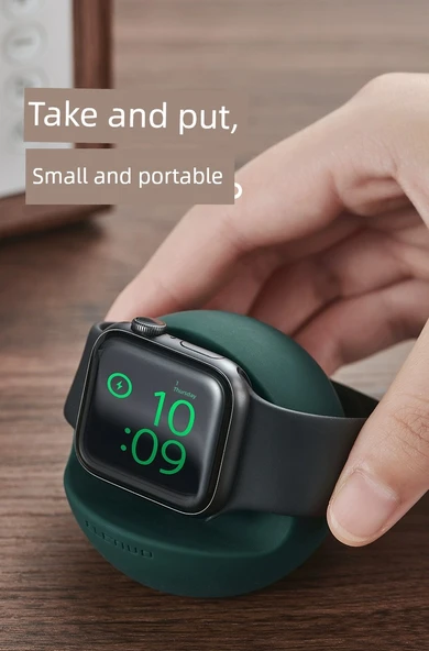 Apple Watch Şarj Standı - Retro Beyaz - Silikon - 11