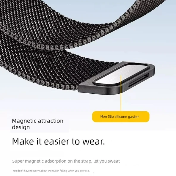 OPPO Watch 4Pro için Milanese Manyetik Kordon - Titanyum Gri - 5
