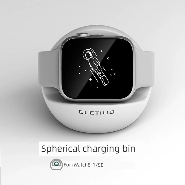 Apple Watch Şarj Standı - Retro Beyaz - Silikon - 2