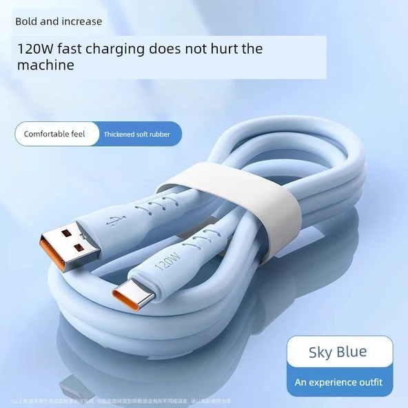 1 Metre USB-C Hızlı Şarj Kablosu - Gök Mavisi