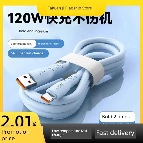 1 Metre USB-C Hızlı Şarj Kablosu - Gök Mavisi - 2