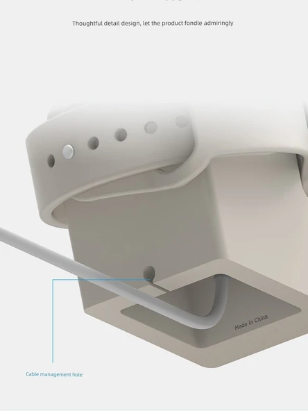 Apple Watch Derin Uzay Siyahı Silikon Stand - 38-44mm Mini Küçük Kadran - 5