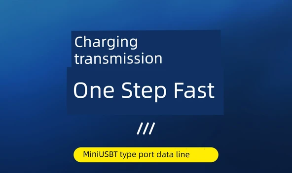 USB - Mini USB Data Kablosu 0.6m - Şık Gri Dokuma - T Şekilli Ağız - Tekli Paket - 5