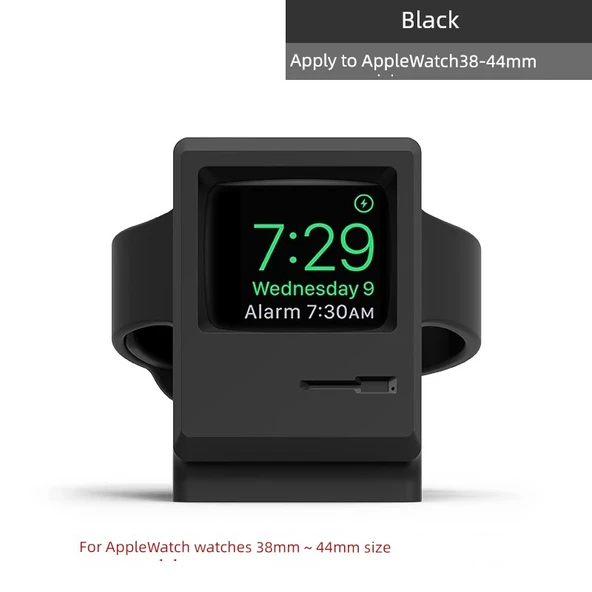 Apple Watch Derin Uzay Siyahı Silikon Stand - 38-44mm Mini Küçük Kadran