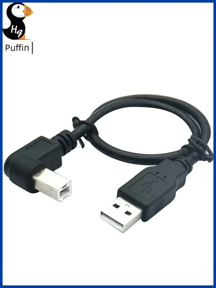 90 Derece Açılı USB 2.0 Yazıcı Kablosu - 5m - Sol Dirsek USB2.0 Baskı Hattı - 2
