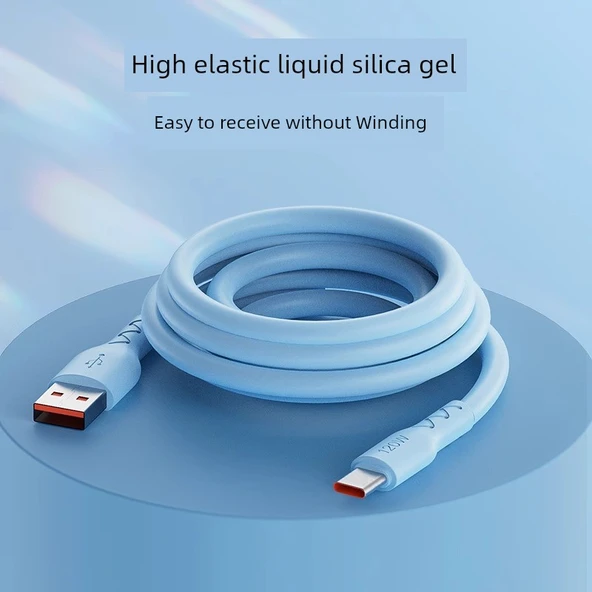 1 Metre USB-C Hızlı Şarj Kablosu - Gök Mavisi - 4