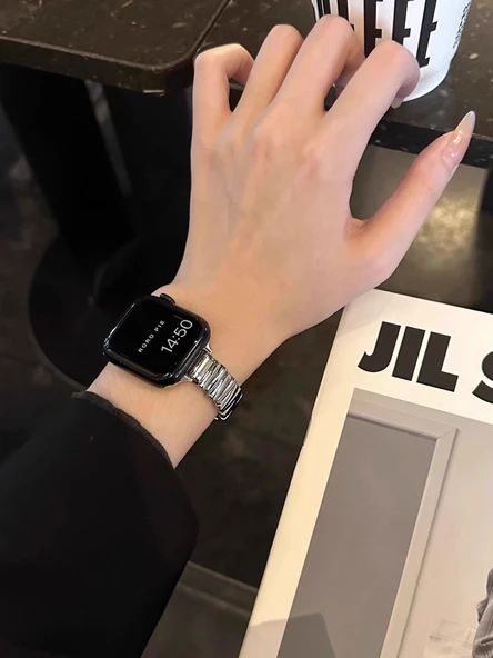 Xiaomi Bracelet 9Pro için Asimetrik Metal Kelebek Tokalı Kayış - Siyah - 8