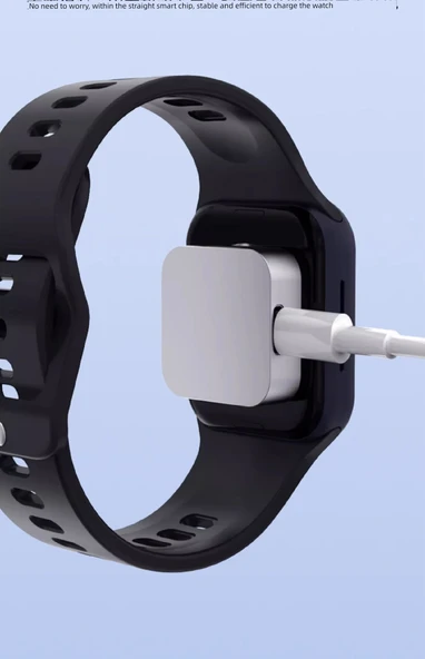 Mini Taşınabilir 3'ü 1 Arada Hızlı Şarj Aleti - Mavi iWatch/Telefon/Kulaklık - 11