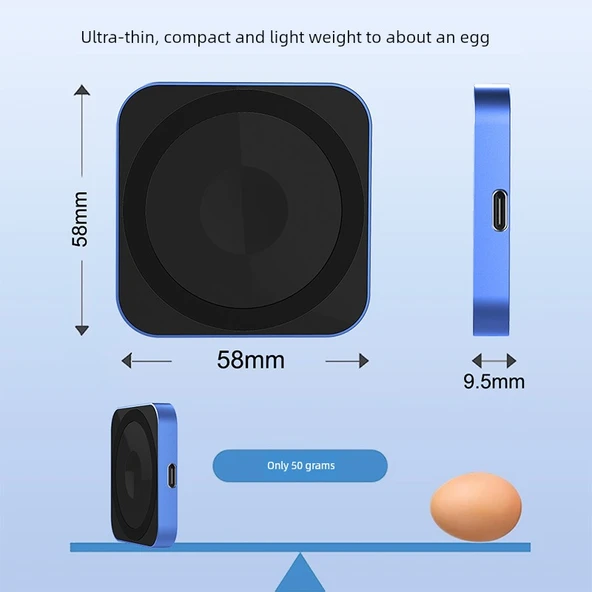 Mini Taşınabilir 3'ü 1 Arada Hızlı Şarj Aleti - Mavi iWatch/Telefon/Kulaklık
