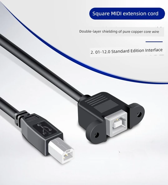 MIDI2.0 Erkek-Dişi Uzatma Kablosu - 1 Metre Düz Başlıklı Yuvalı - 6