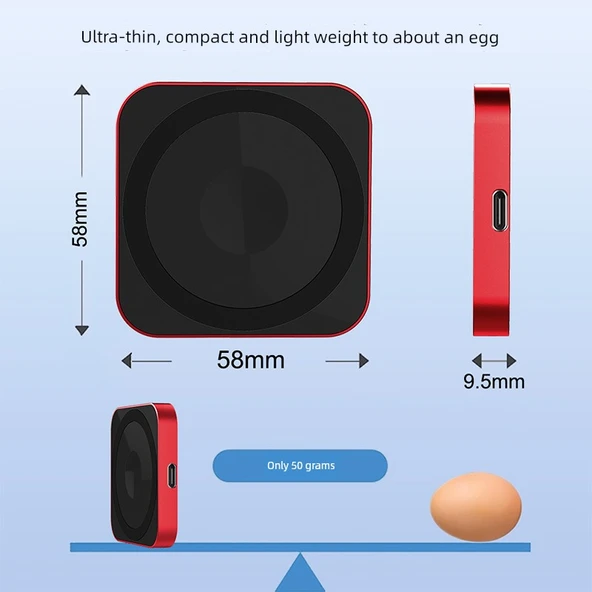 Mini Taşınabilir 3'ü 1 Arada Hızlı Şarj Aleti - Kırmızı iWatch/Telefon/Kulaklık