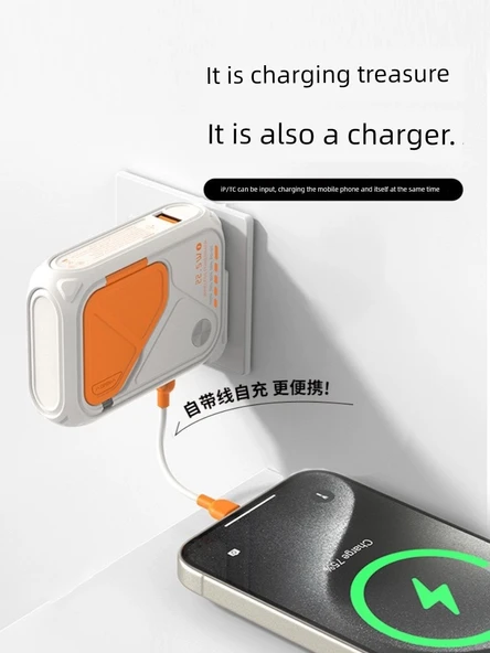 10000mAh Mıknatıslı MagSafe Kablosuz Hızlı Şarj Powerbank - Mürekkep Siyahı - 3