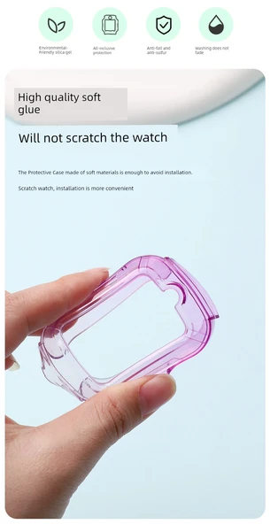 Huawei Çocuk Saati 5 Renkli Gradyan Kılıf İpli - Mavi Yeşil Ucube Balık, 5/5 Vitality Edition - Resim 8