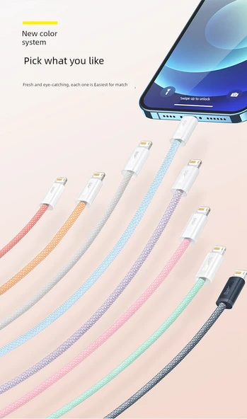 USB Lightning Kablosu - Mavi - 1 Metre - 7