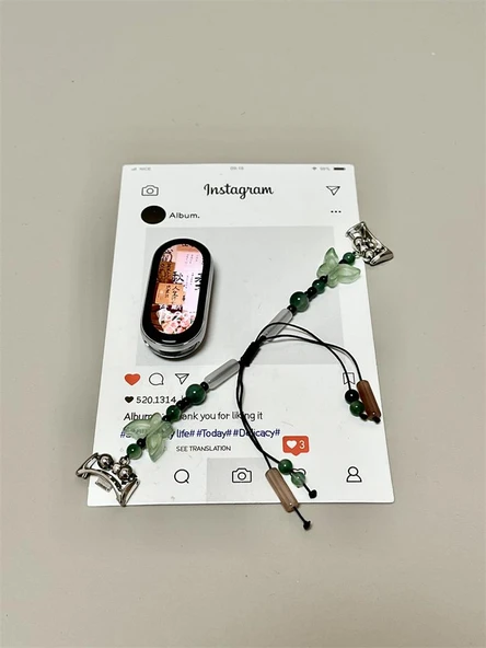Xiaomi Bileklik 3/4 Uyumlu Çift Mavi Kelebek Boncuklu Kordon - 5