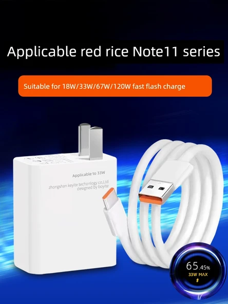 Redmi Note 11 (4G) / 11E için 18W Hızlı Şarj Başlığı + 1m Kablo - 2