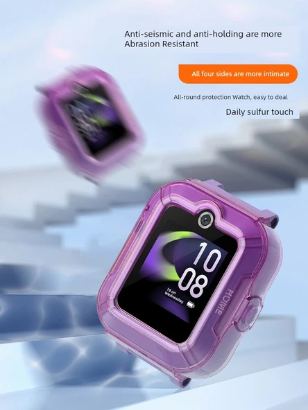 Huawei Çocuk Saati 5 Renkli Gradyan Kılıf İpli - Mavi Yeşil Ucube Balık, 5/5 Vitality Edition - Resim 6