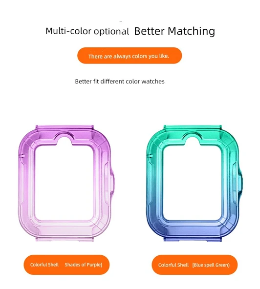 Huawei Çocuk Saati 5 Renkli Gradyan Kılıf İpli - Mavi Yeşil Ucube Balık, 5/5 Vitality Edition - Resim 9