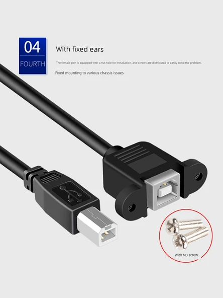 MIDI2.0 Erkek-Dişi Uzatma Kablosu - 1 Metre Düz Başlıklı Yuvalı - 4