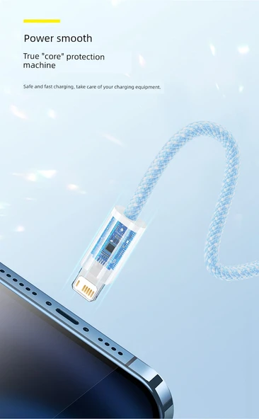 USB-C Lightning Kablosu - Koyu Gri Mavi - 2 Metre - 20W PD Hızlı Şarj - 11