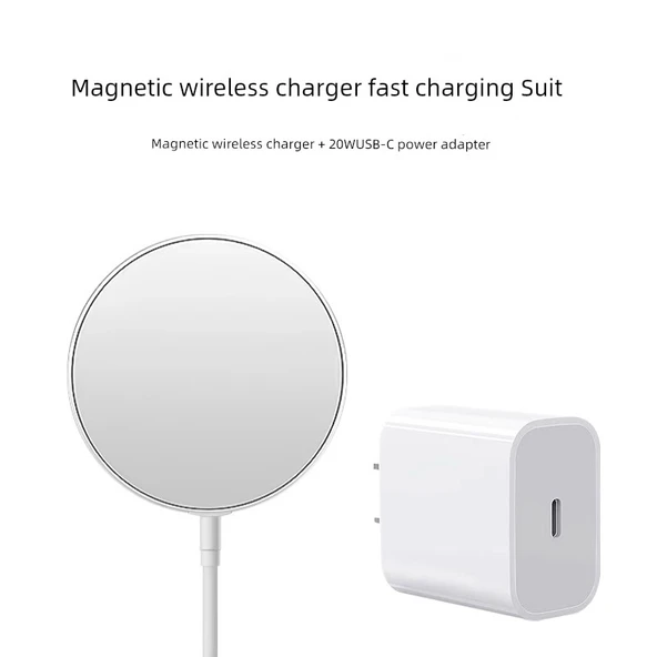 Manyetik Kablosuz Şarj Aleti + 20W Hızlı Şarj Başlığı