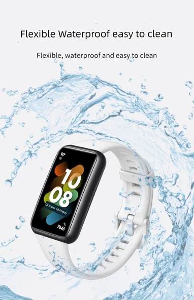 Huawei Bileklik 8/8NFC/9/9NFC Uyumlu Silikon Kordon - Gece Yarısı Mavisi - Resim 10