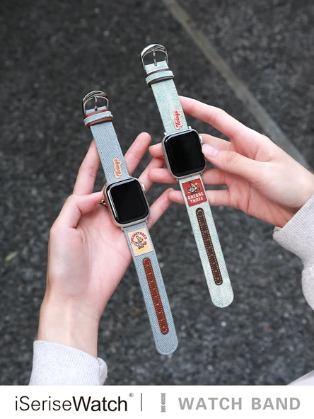 Apple Watch 46mm (10. Nesil) Siyah Denim Desenli Deri Kordon - 2