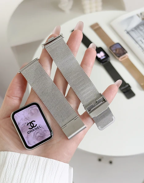 Xiaomi Bileklik 9Pro/8Pro Paslanmaz Çelik Kordon - Siyah - 8