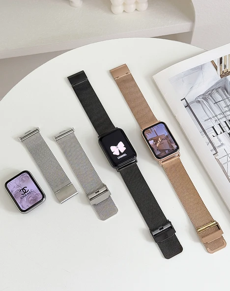 Xiaomi Bileklik 9Pro/8Pro Paslanmaz Çelik Kordon - Siyah - 7