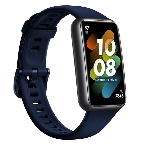 Huawei Bileklik 7/7NFC Uyumlu Silikon Kordon - Gece Yarısı Mavisi-1