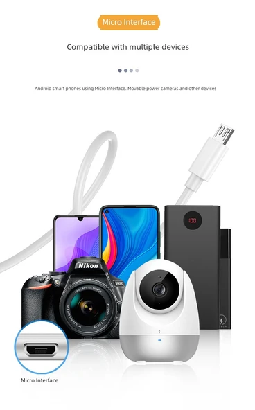 Uzun Micro USB Android Data Kablosu - 7 Metre - Siyah - 9