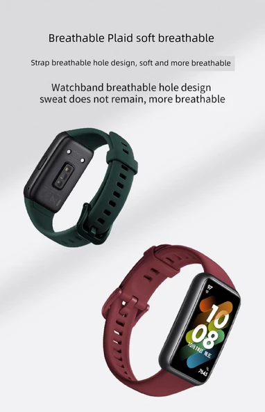 Huawei Bileklik 8/8NFC/9/9NFC Uyumlu Silikon Kordon - Gece Yarısı Mavisi - Resim 8