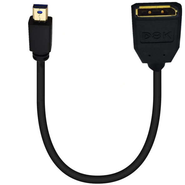 8K Altın Kaplama Mini DisplayPort - DP Adaptör Kablosu - 0.3m Düz