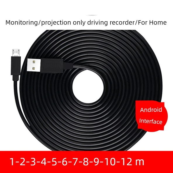 Uzun Micro USB Android Data Kablosu - 7 Metre - Siyah - 2