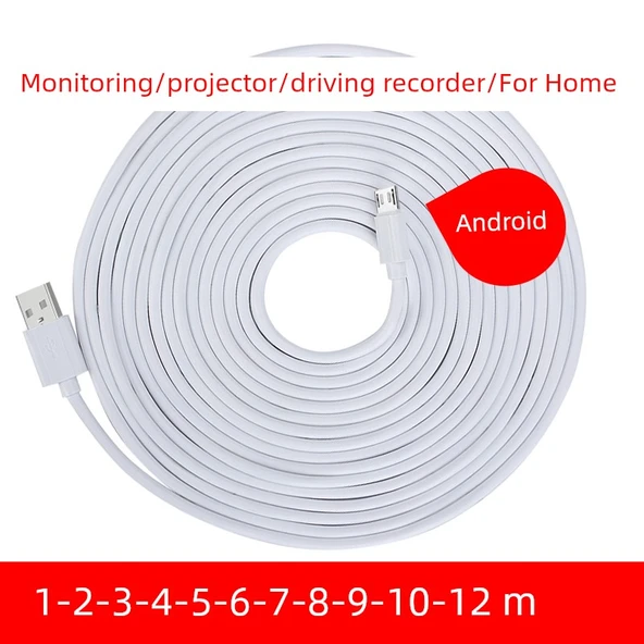 Uzun Micro USB Android Data Kablosu - 7 Metre - Siyah - 3