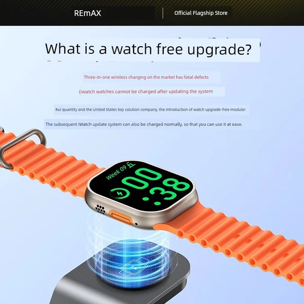 3'ü 1 Arada Kablosuz Şarj Aleti - iPhone, iWatch, AirPods - Saat Hediyeli