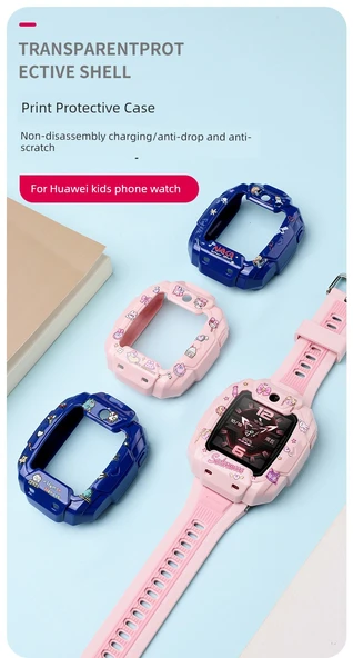 Huawei Kids Watch 5Pro Uyumlu Mavi ve Yeşil Renkli Koruyucu Kılıf ve Temperli Film - 7