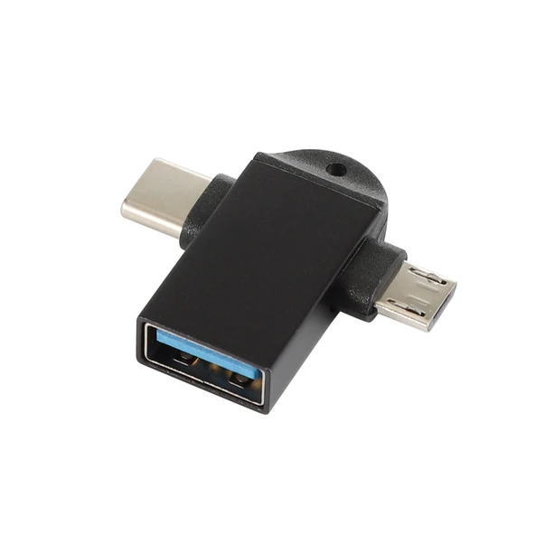 3'ü 1 Arada OTG Adaptör - Siyah