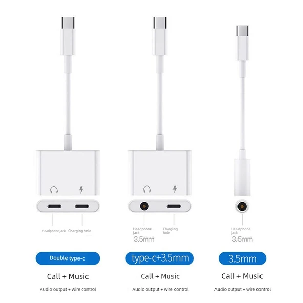 2'si 1 Arada Type-C - 3.5mm Dijital Ses Çevirici Adaptör - Tekli Paket - 5