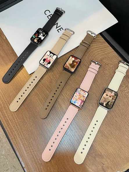 Xiaomi Bileklik 8 Pro Uyumlu Deri Kayış, Ekran Koruyucu ve Kılıf - Kola Kahverengi - 2