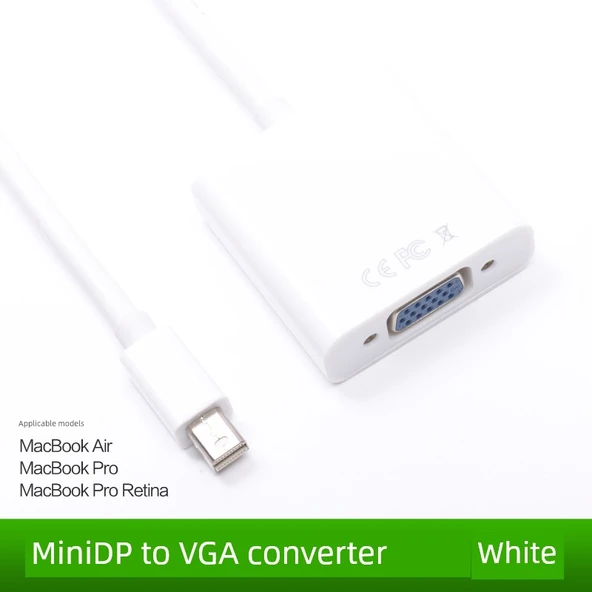 Mini DisplayPort - VGA Adaptörü - Beyaz