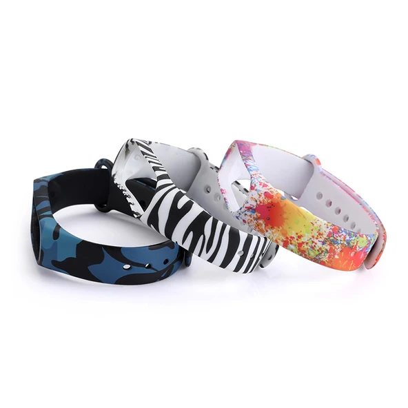 Xiaomi Mi Band 3/4 Beyaz Leopar Desenli Silikon Kordon - 5